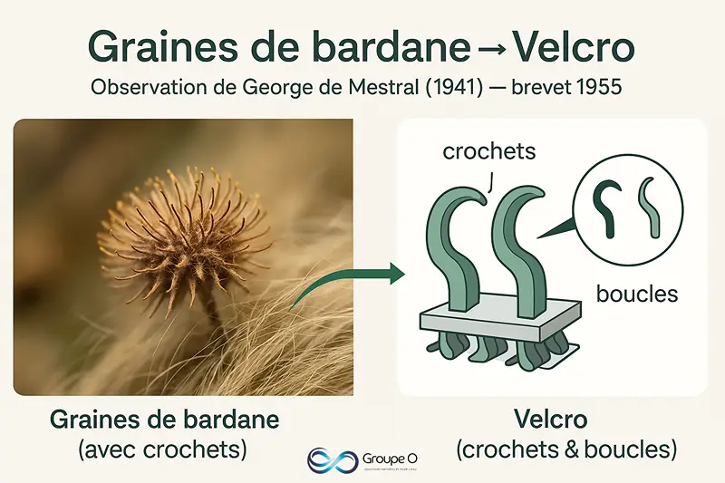 biomimétisme graines de bardane velcro